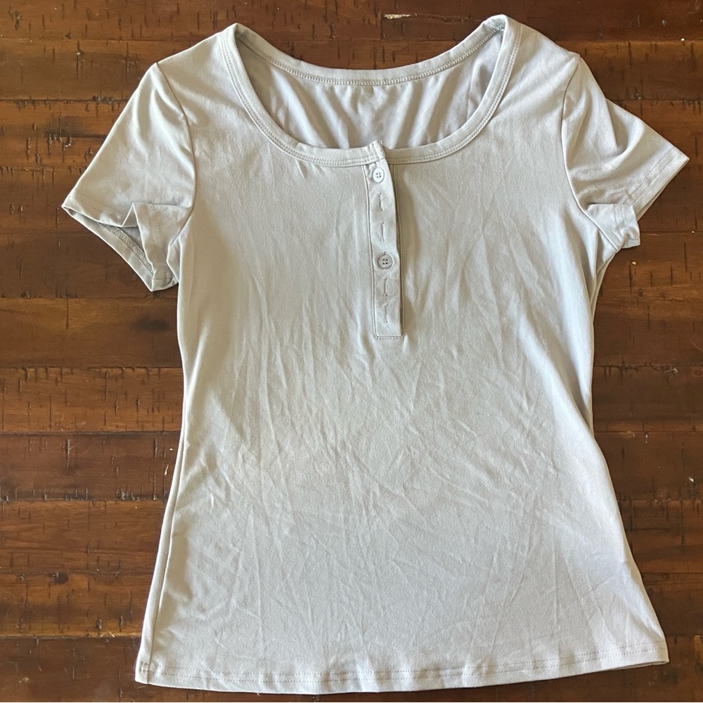 SHEIN Light Purple Fitted Buttoned Polo T-Shirt